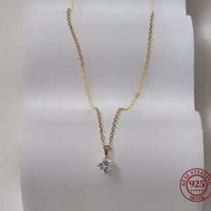 925 Sterling Silver Gold Tone Pendant Necklace